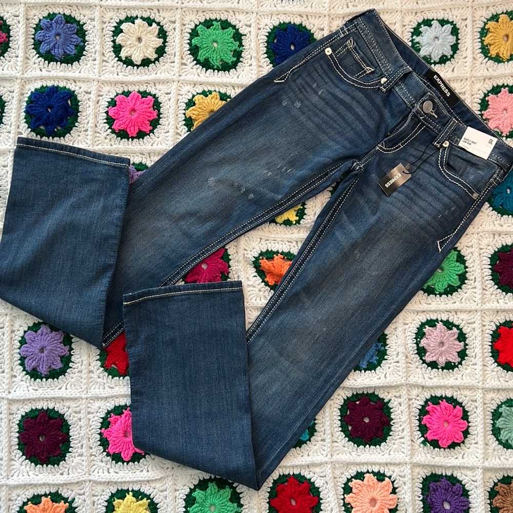 Express Low Rise Barely Bootcut Jeans